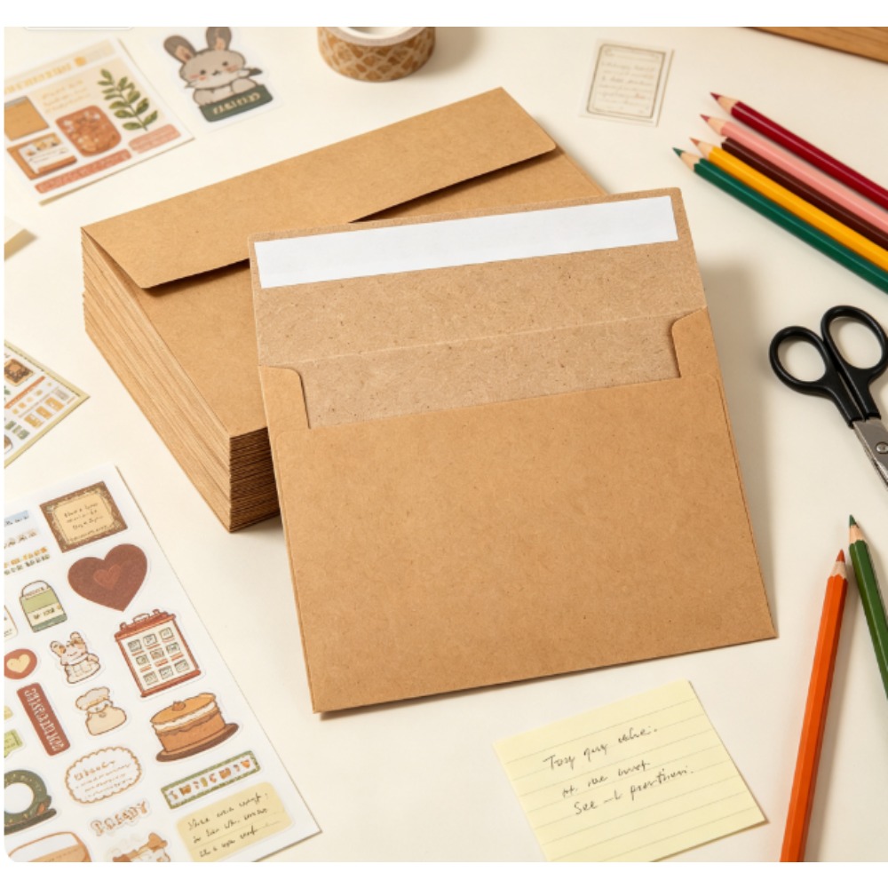 Letter Envelope Kraft - Paquete de 50 sobres de papel