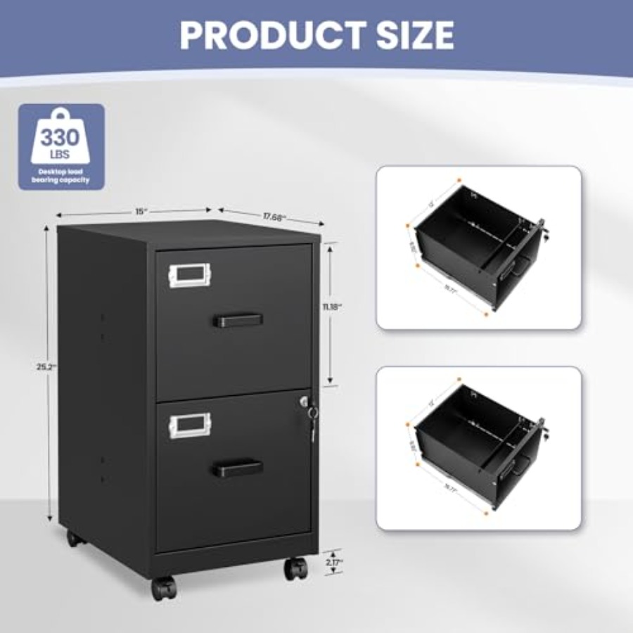 Archivador rodante de 2 cajone - File Folder Hanging reseña y precio