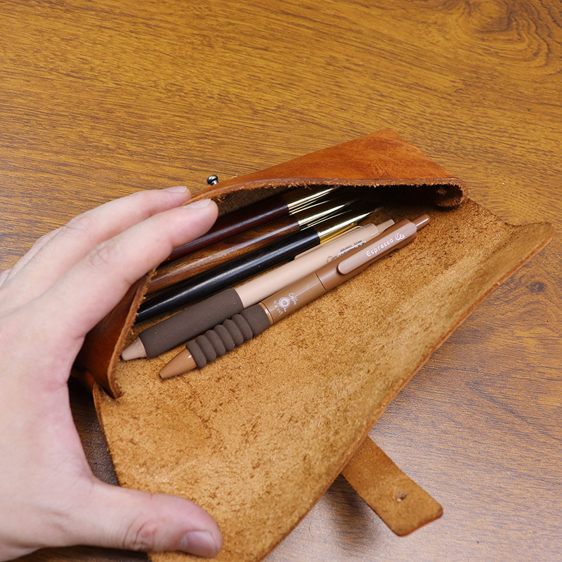 Cartera larga de cuero curtido - Tan Stationery & Office Supply reseña y precio